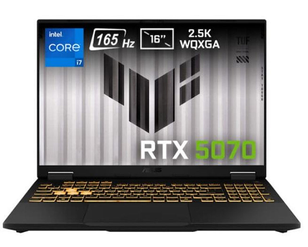 ASUS TUF Gaming F16 FX608JMR-RV024-Gaming Intel Core i7-14650HX 16GB DDR5 1TB SSD RTX5060 8GB 16" WUXGA 165Hz IPS FreeDos Gaming Laptop