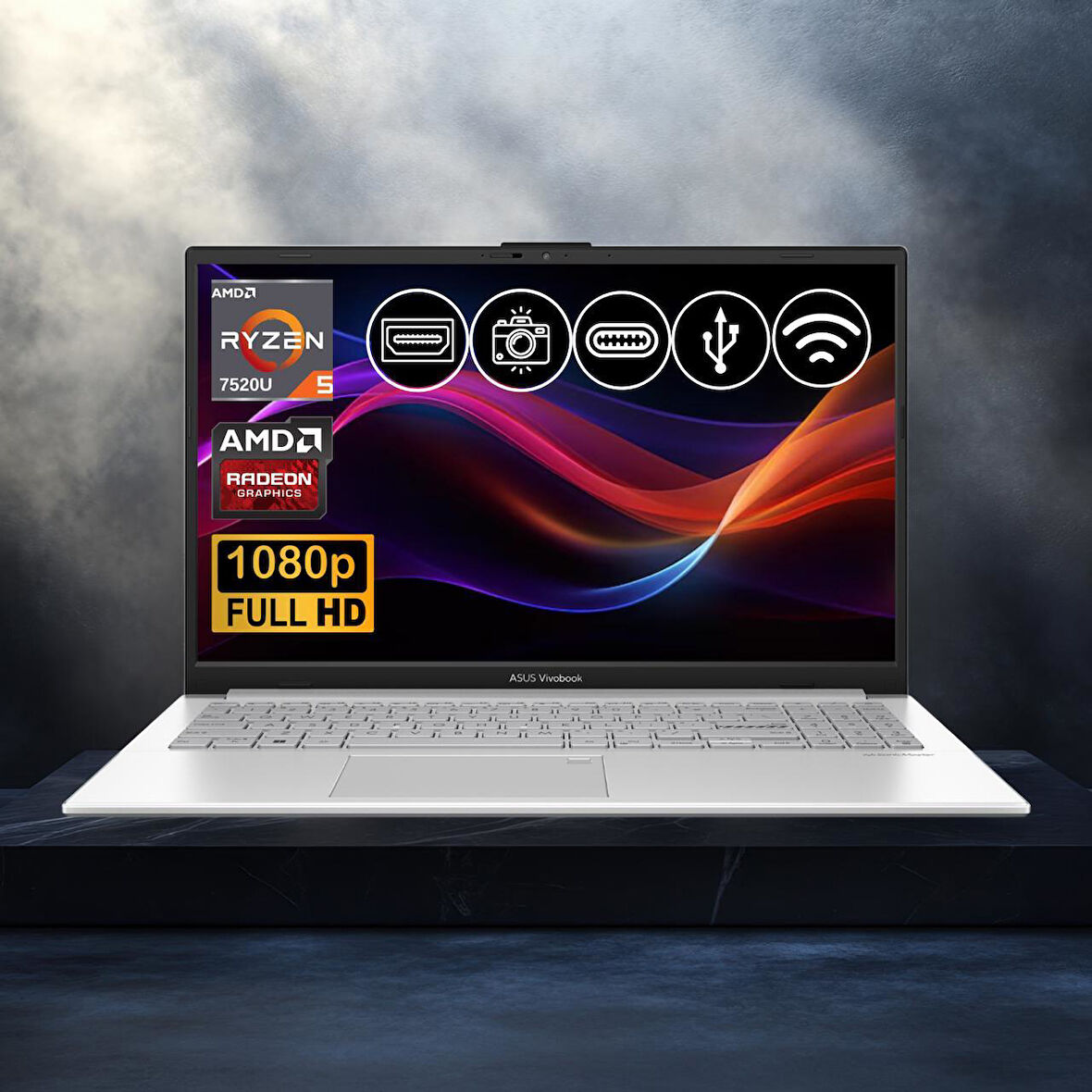 Asus Vivobook Go 15 Ryzen5-7520U 8GB 2TB Nvme SSD E1504FA-BQ1741 Atl3 15.6" FreeDos Taşınabilir Bilgisayar