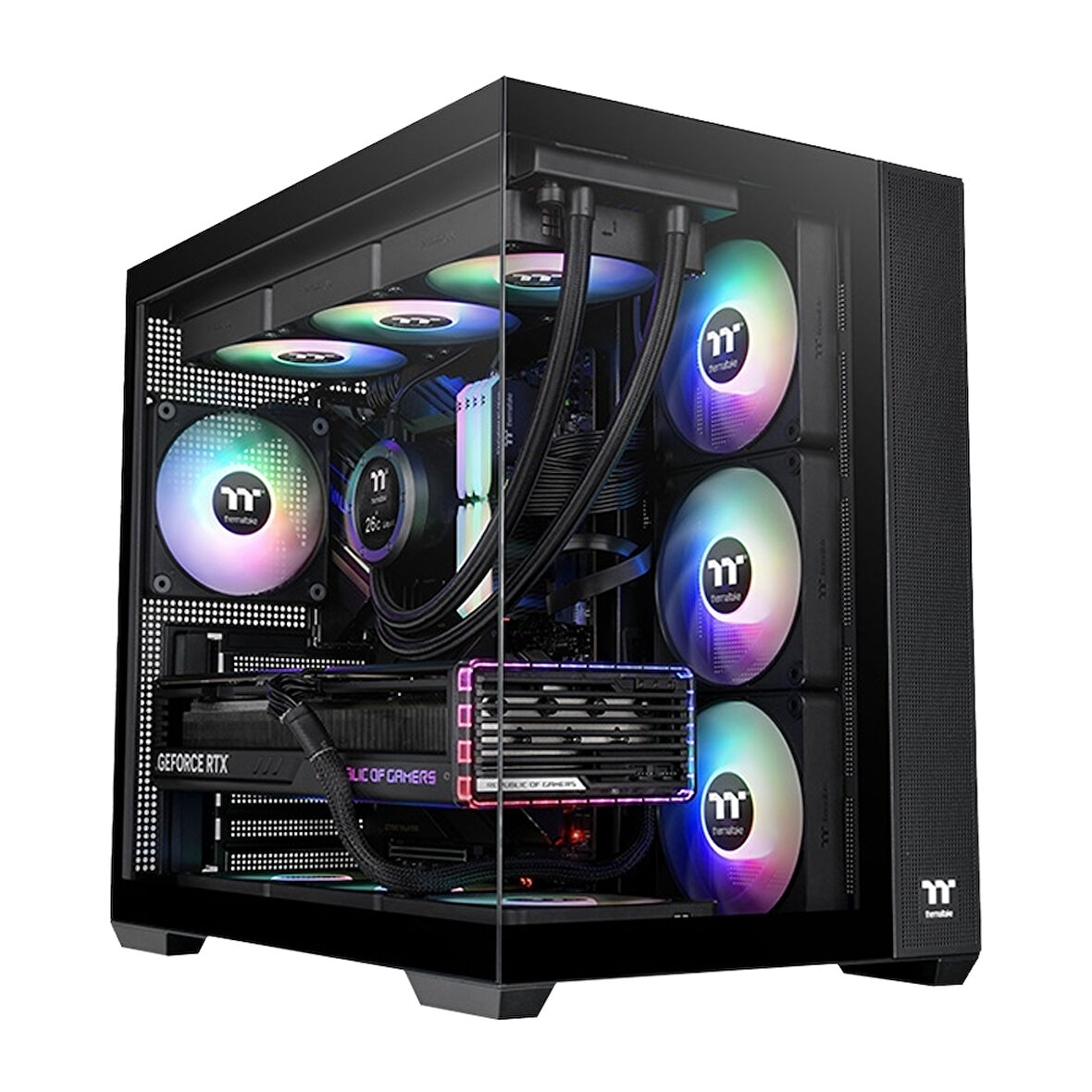 Thermaltake View 380 850W 80+ Gold ARGB USB 3.2 Siyah ATX Mid Tower Kasa CA-3Z2-85M1WE-00