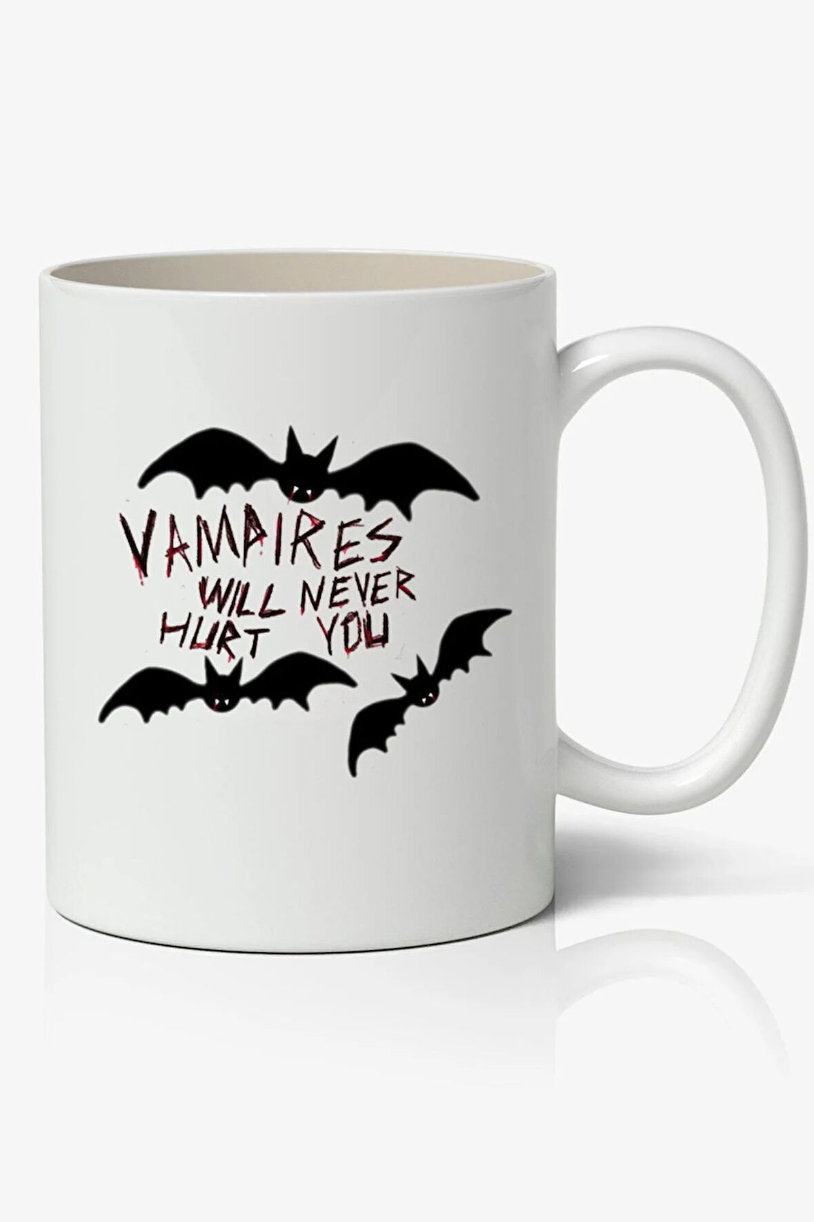 Vampire Diaries Will Never Hurt You Temalı Beyaz Kupa Bardak