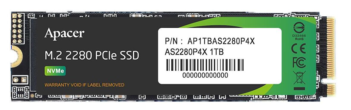 Apacer AS2280P4X M2 1 TB M.2 1700 MB/s 2100 MB/s SSD 