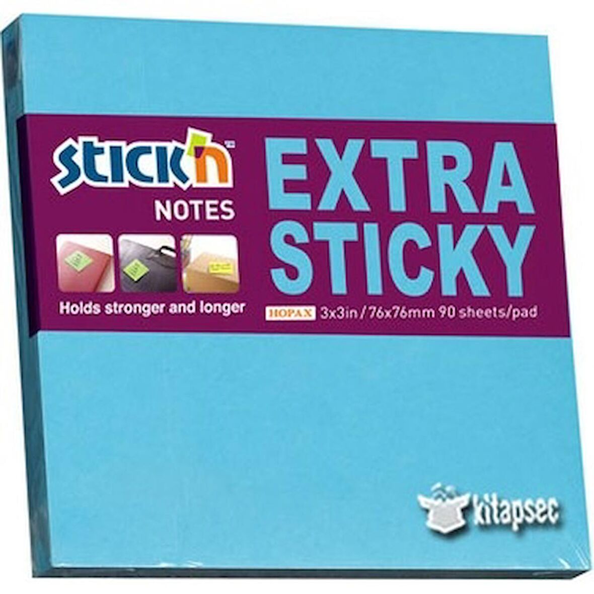 Hopax Stickn Yapışkanlı Not Kağıdı 76x76 Neon Mavi 100 Yp He21209