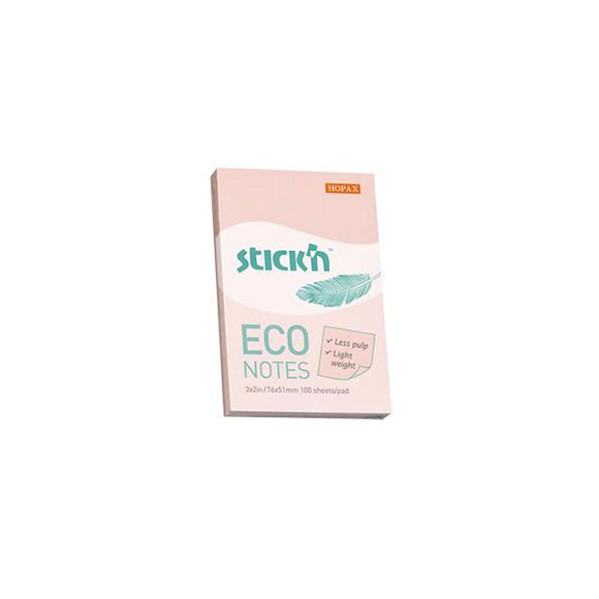 Hopax Stıckn Yapışkanlı Not Kağıdı 100 YP 76x51 Eco Patel Pembe HE21742