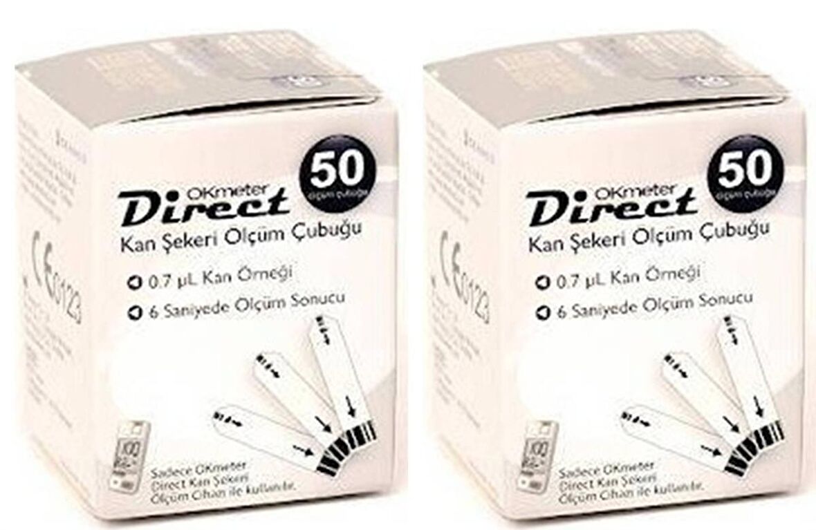 DİRECT OKMETER KAN ŞEKERİ ÖLÇÜM STRİP ÇUBUĞU 100 Adet