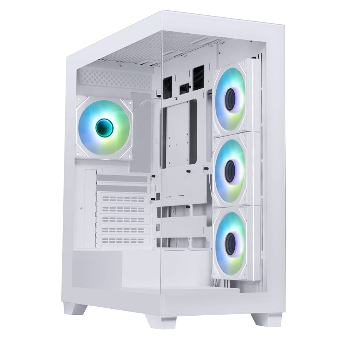 Bitfenix Ceto Premium White 750W 80+ Bronze PSU 4x120mm FRGB Fan ATX Temperli Cam Beyaz Gaming (Oyuncu) Kasa