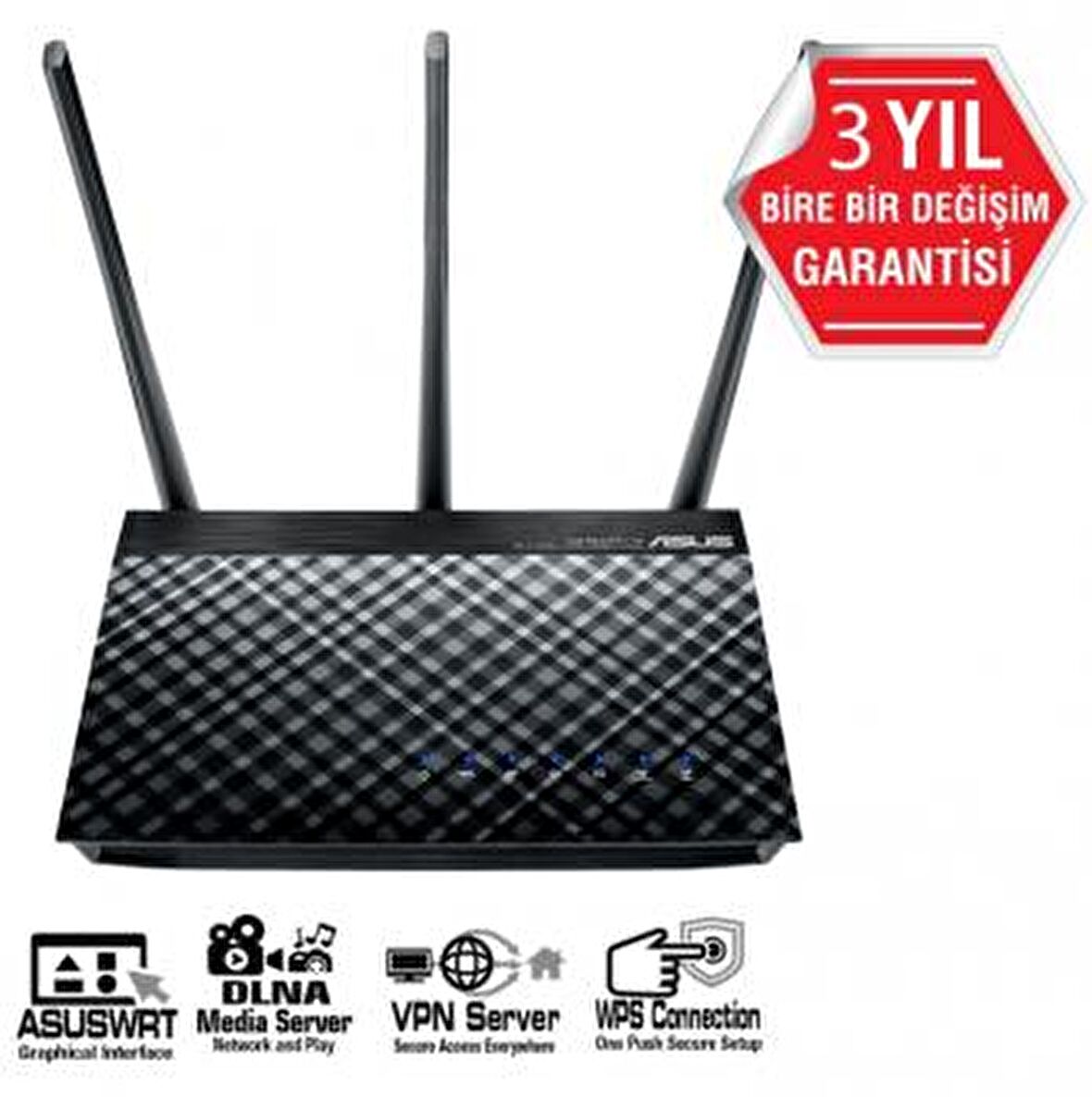 ASUS DSL-AC51 EBEVEYN KONTROL DESTEKLİ DLNA/VPN/ADSL/VDSL/FIBER MODEM ROUTER
