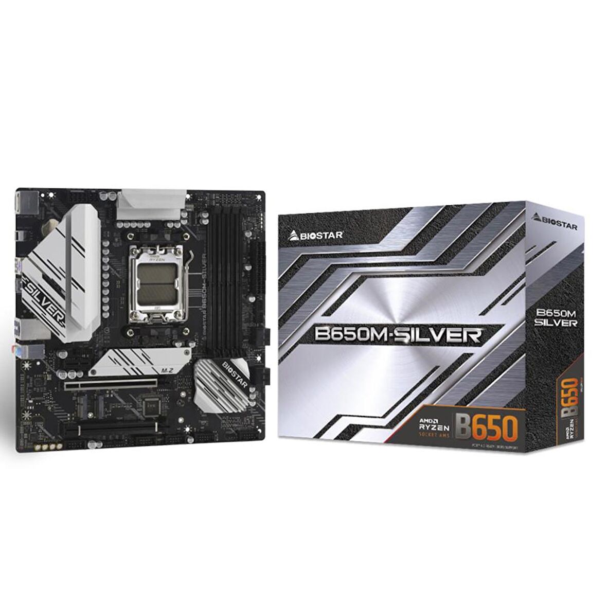 Biostar B650M-SILVER DDR5 6000MHz AM5 Micro ATX Anakart