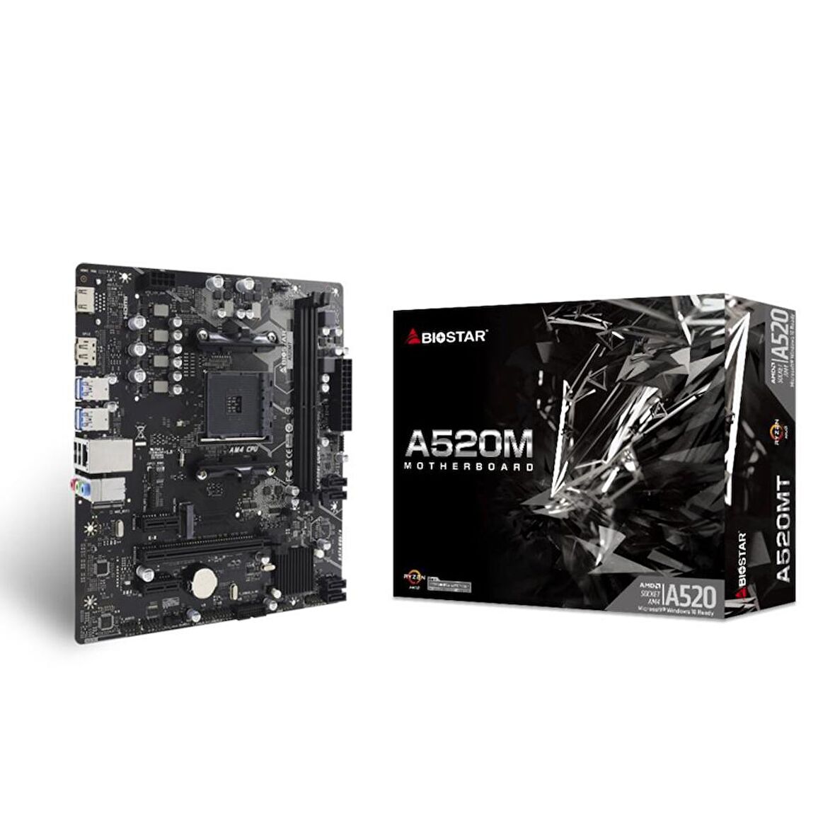 Biostar A520MT DDR4 4000MHz AM4 S+V+GL DDR4 Micro ATX Anakart