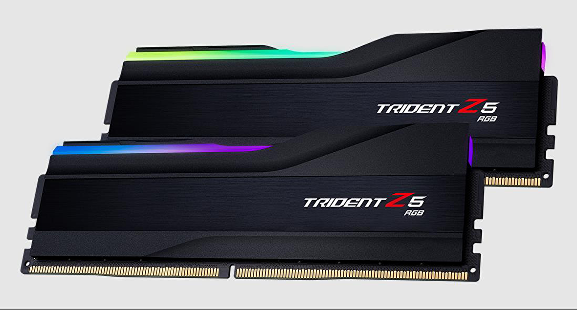 GSKILL Trident Z5 RGB Siyah DDR5-6400Mhz CL32 32GB (2x16GB) DUAL (32-39-39-102) 1.4V Ram F5-6400J3239G16GX2-TZ5RK