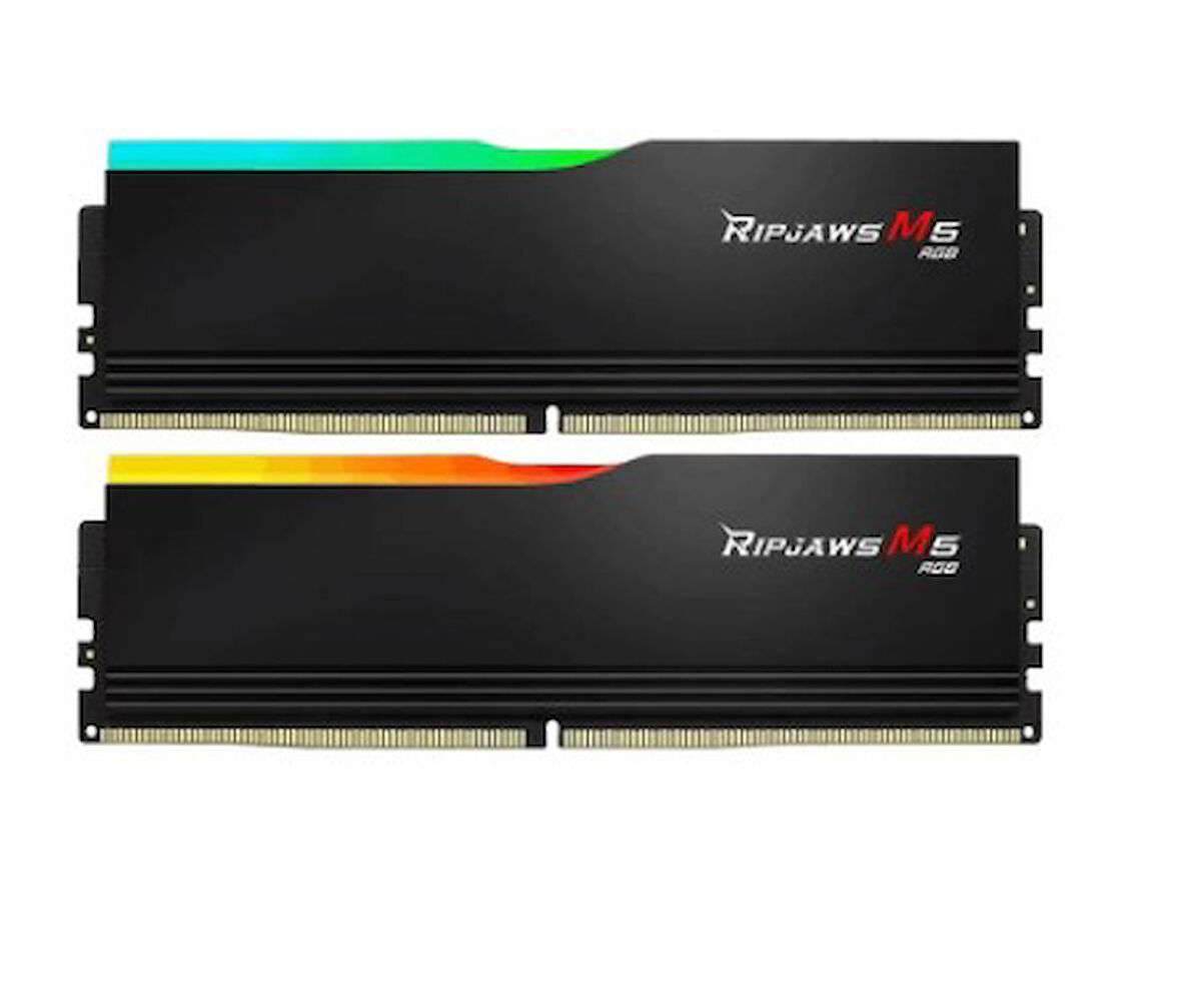 GSKILL Ripjaws M5 Siyah RGB DDR5-6000Mhz CL36 32GB (2x16GB) Dual (36-36-36-96) 1.35V