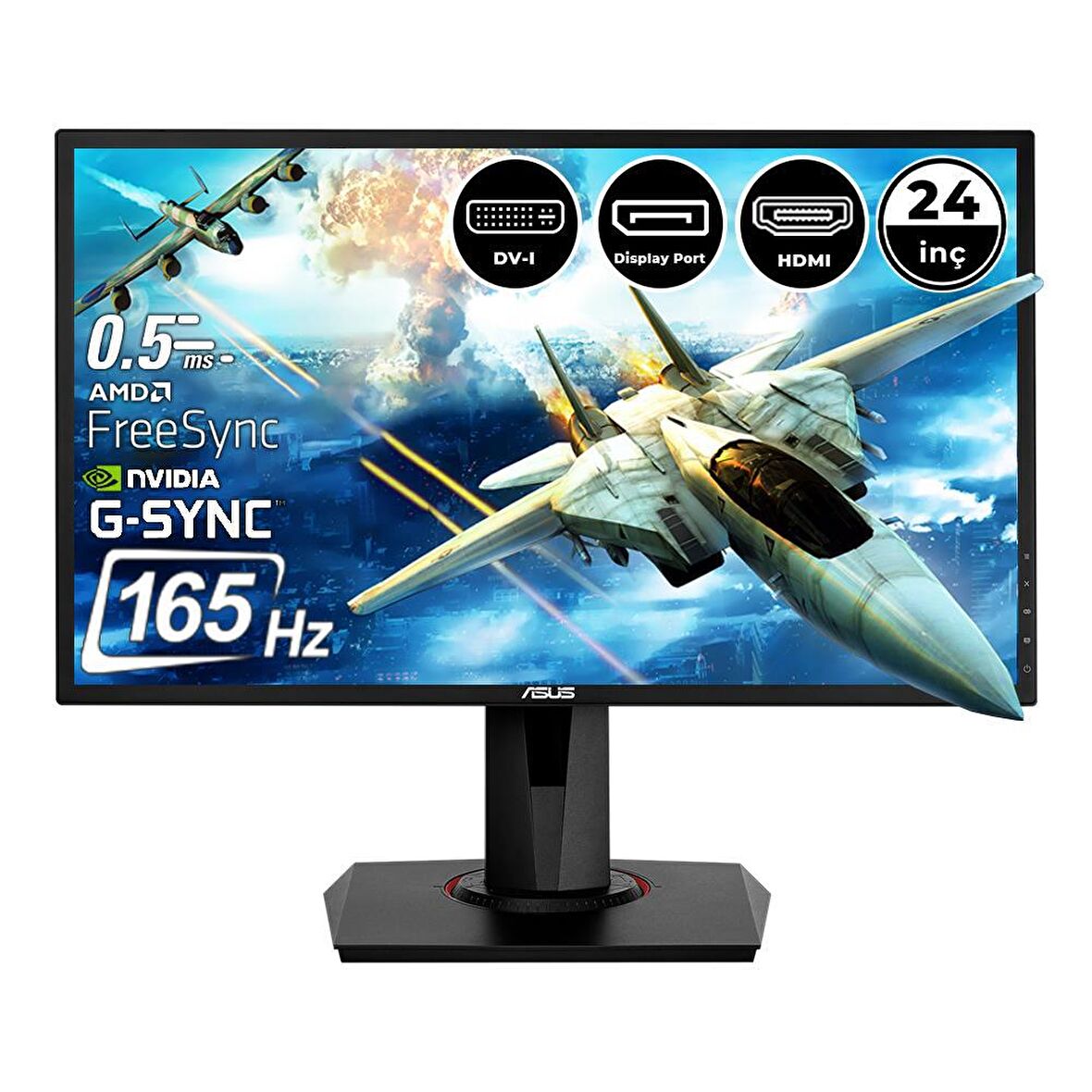 Asus VG248QG 24 inç 0.5 ms HDMI DVI,Display 165 Hz LED Full HD Oyun Bilgisayar Monitörü