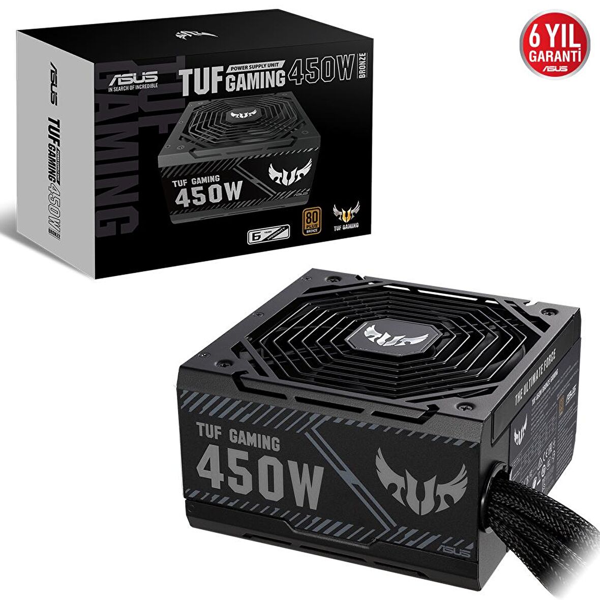 ASUS TUF - GAMING 450B 80 PLUS BRONZE 450W GÜÇ KAYNAĞI 6 YIL GARANTİ