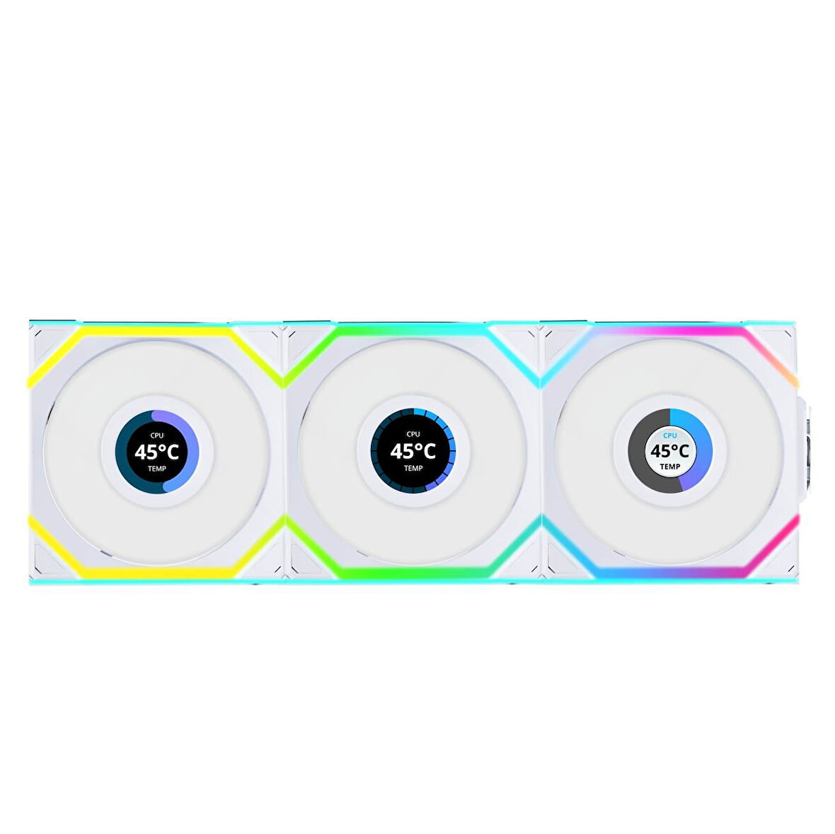 Lian Li UNI FAN SL WIRELESS LCD 3x120mm Beyaz Kasa Fanı 