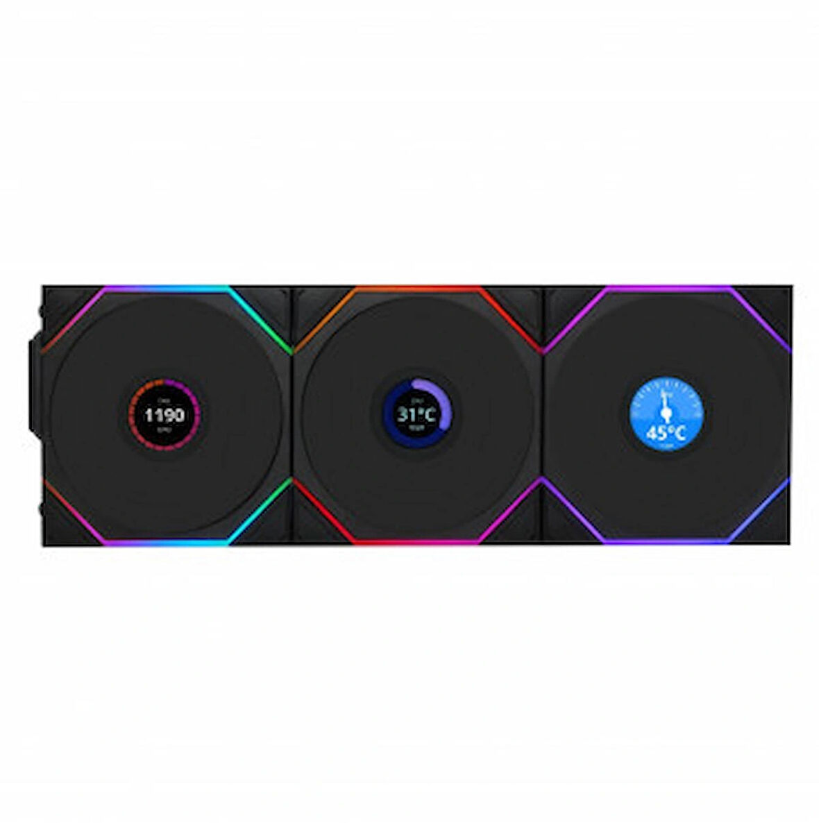 Lian Li UNI FAN REVERSE TL WIRELESS LCD 3x120mm Siyah Kasa Fanı G99.12RTLLCD1W3B.00