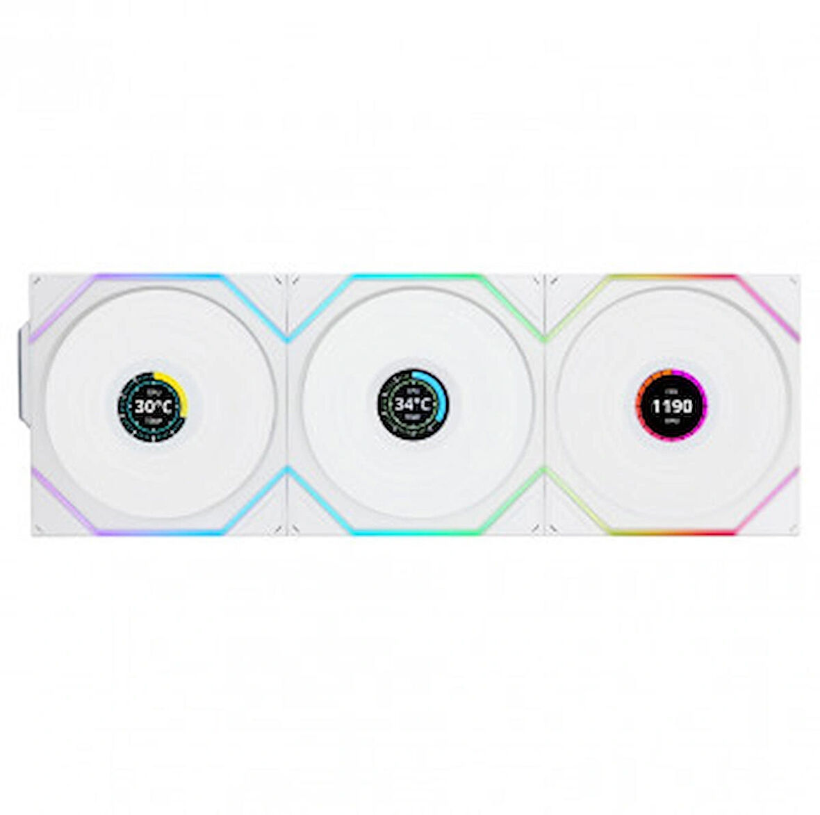 Lian Li UNI FAN REVERSE TL WIRELESS LCD 3x120mm Beyaz Kasa Fanı G99.12RTLLCD1W3W.00