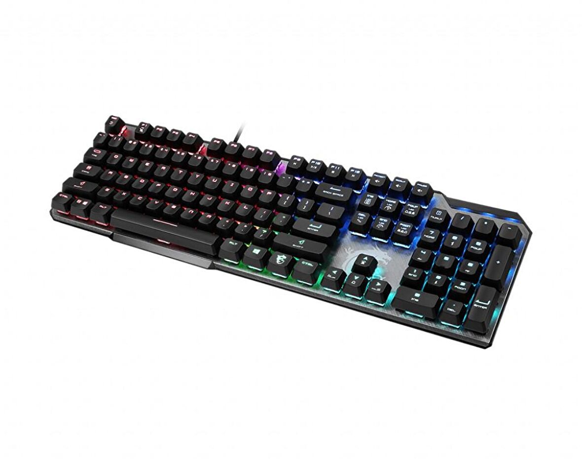 MSI GG VIGOR GK50 ELITE BW TR GAMING KLAVYE GERCEK MEKANIK KAILH BOX WHITE SWITCH PER KEY RGB FIRCALANMIS METAL TUS YUZEYI TURKCE Q