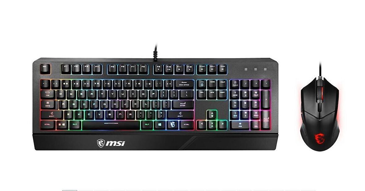 MSI Vigor GK20 Türkçe RGB Klavye & MSI Clutch GM08 Mouse Gaming Set