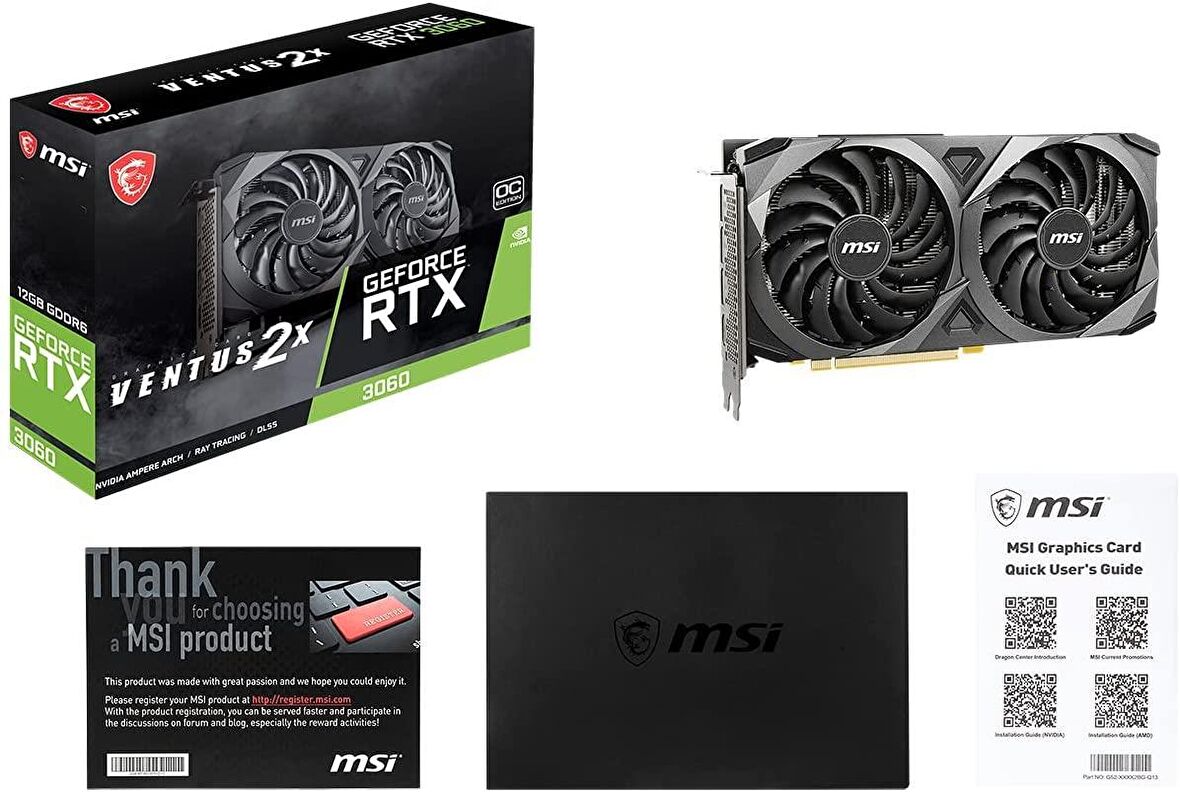 MSI VENTUS 2X RTX 3060 192 Bit GDDR6 12 GB Ekran Kartı