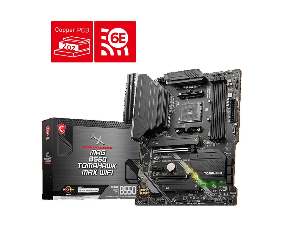 MSI Mag B550 Tomahawk AMD B550 AM4 DDR4 5100 MHz Gaming Anakart