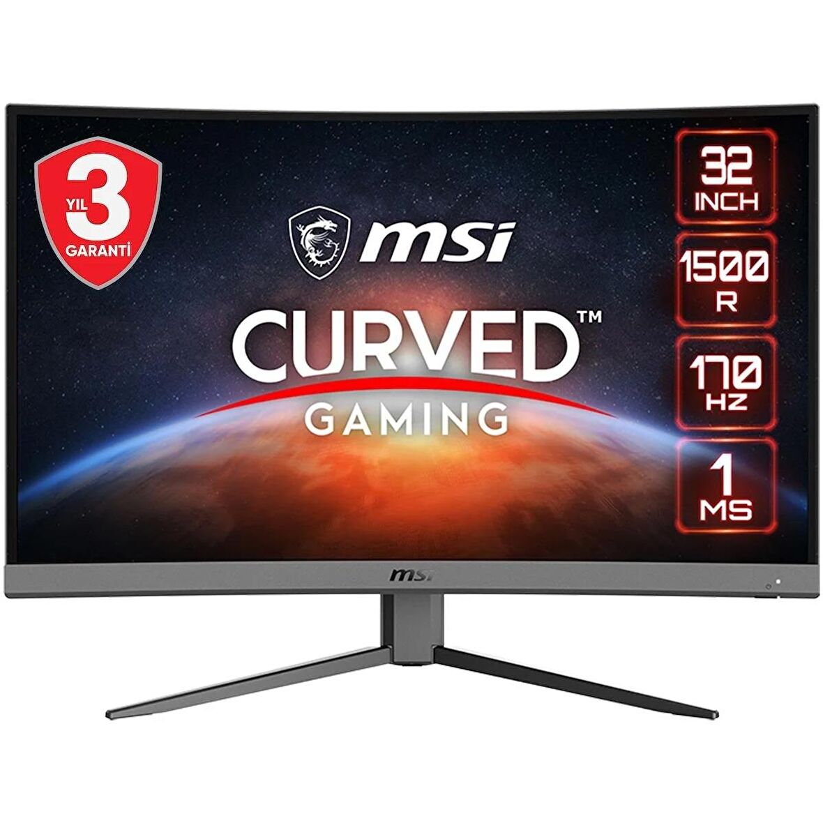 MSI G32C4 E2 31.5" FHD CURVE 1500R VA 170HZ 1MS FREESYNC PREMIUM GAMING MONITOR