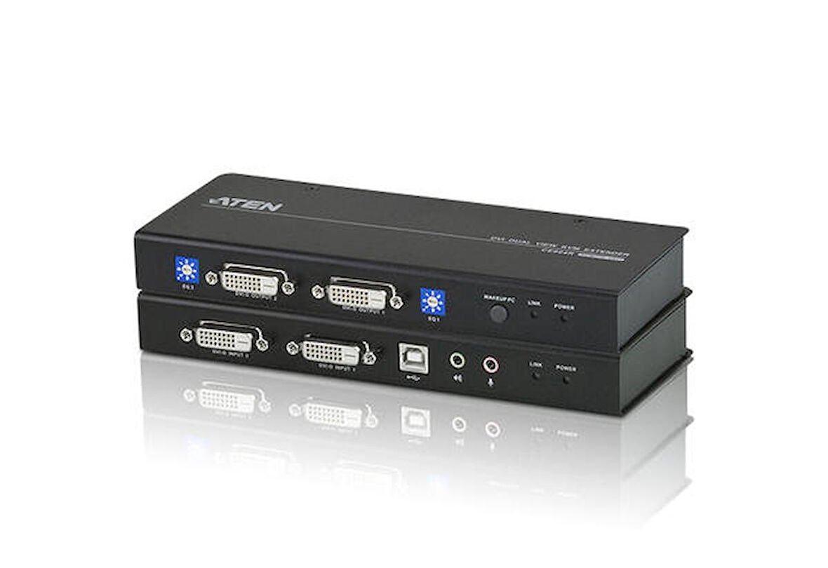 Aten CE604 60 Mt DVI-D To CAT Dual Link USB 1024x768 DVI-D ESD Mesafe Uzatma Cihazı