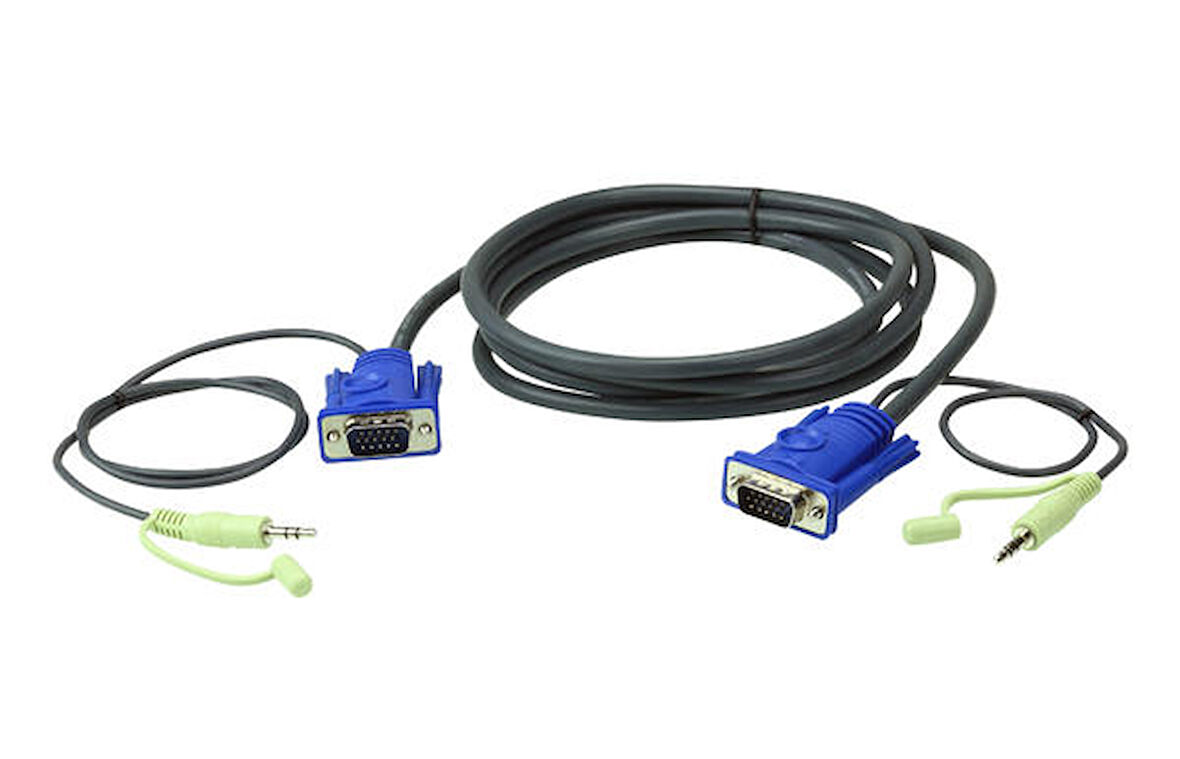 Aten 2L-2515A 15 Mt 3.5 stereo Ses Bağlantılı VGA Kablosu