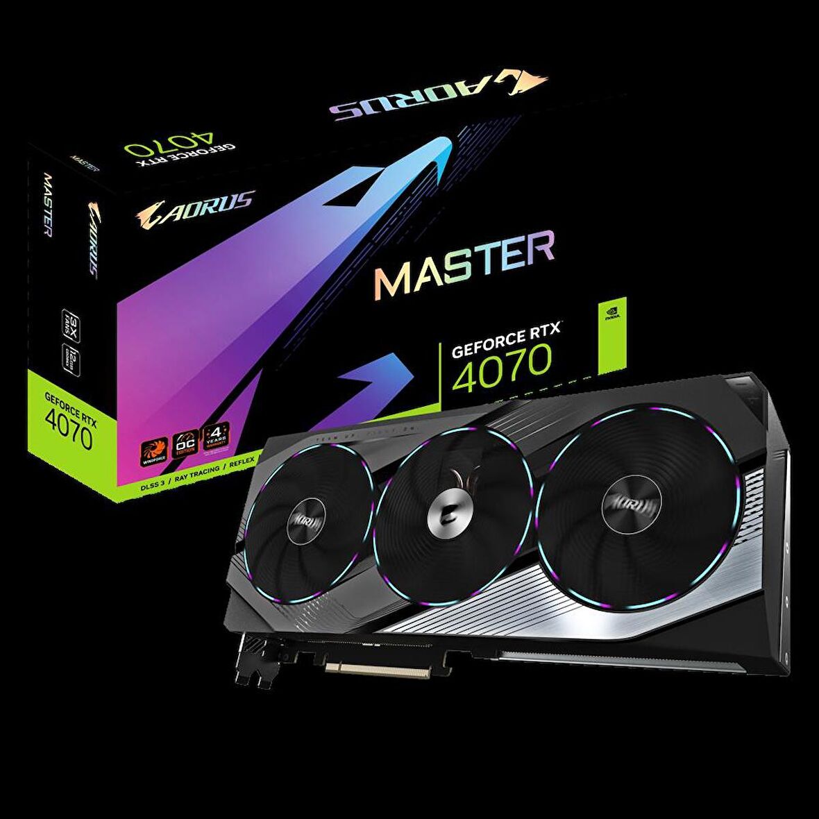 GIGABYTE RTX 4070 AORUS MASTER 12GB GDDR6X 192 Bit RGB LED Nvidia Ekran Kartı