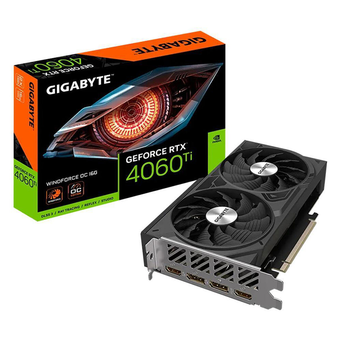 GIGABYTE GV-N406TWF2OC-16GD GeForce RTX 4060 Ti WINDFORCE OC 16GB GDDR6 DLSS 3 128 Bit Ekran Kartı