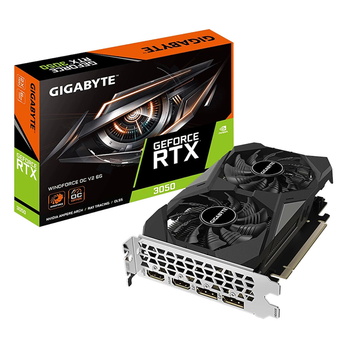 Gigabyte GeForce RTX 3050 Windforce OC V2 6GB DLSS 3 96 Bit GDDR6 Ekran Kartı