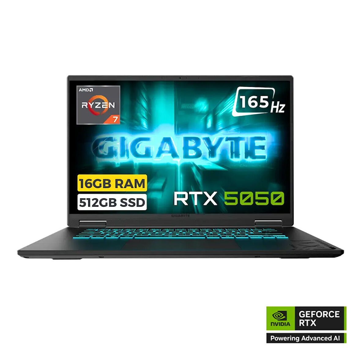 Gigabyte Gaming A16 3TH Ryzen 7 260 16GB 512GB SSD 8GB RTX5050 85W 16 FHD+ 165Hz FreeDOS