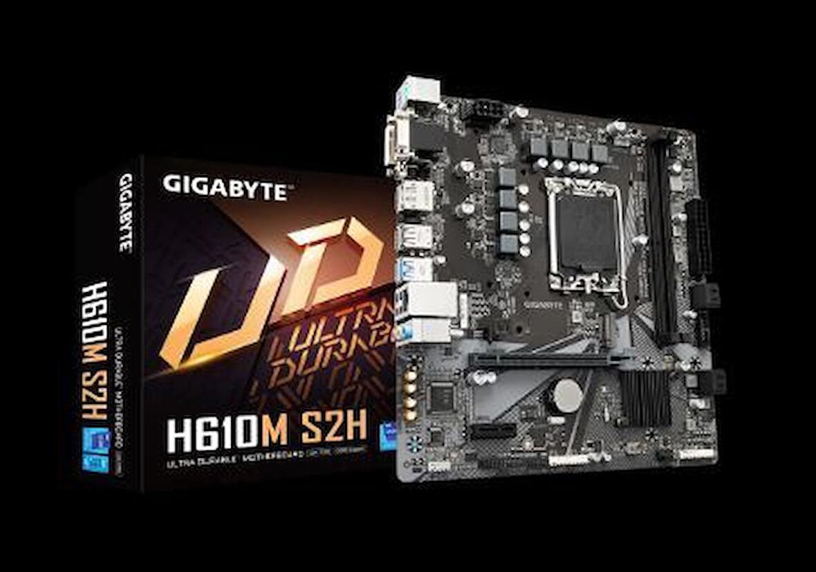 GIGABYTE H610M-S2H-DDR5 Intel® H610 Motherboard with 6+1+1 Hybrid Phases Digital VRM Design PCIe