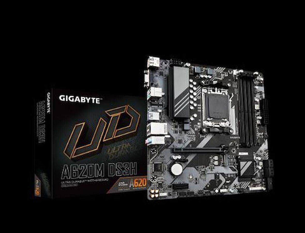 Gigabyte A620M DS3H AMD A620 AM5 DDR5 6400 MHz Gaming Anakart