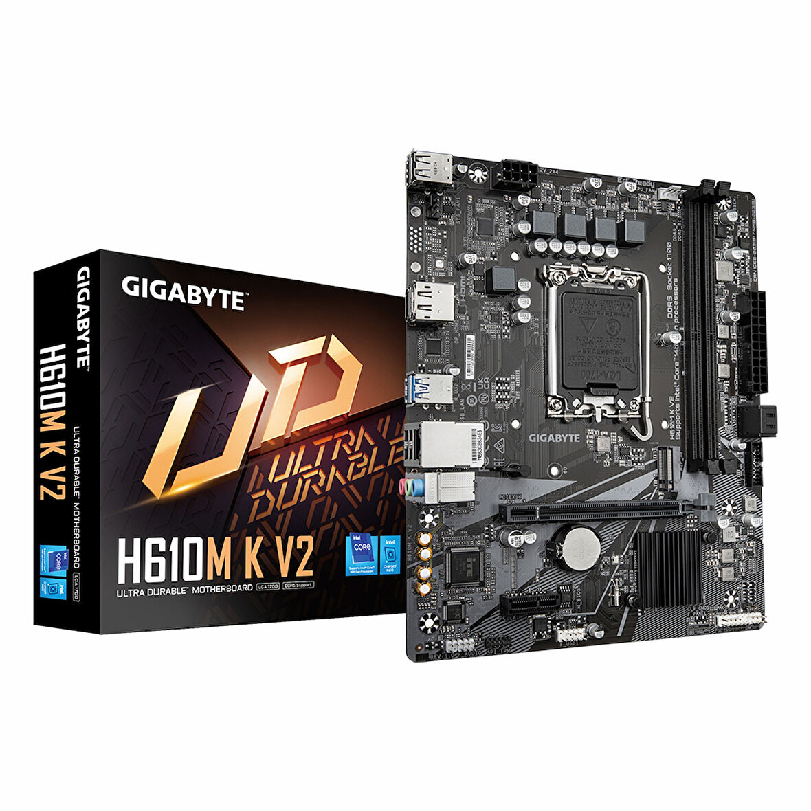 Gigabyte H610M K V2 DDR5 (5600MHz)OC M.2 HDMI/DP PCIe 4.0 1700P mATX Anakart