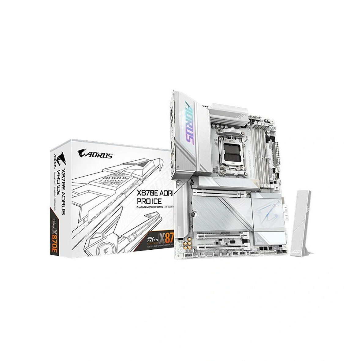 Gigabyte X870E Aorus Pro Ice Wi-Fi AMD AM5 DDR5 ATX Anakart