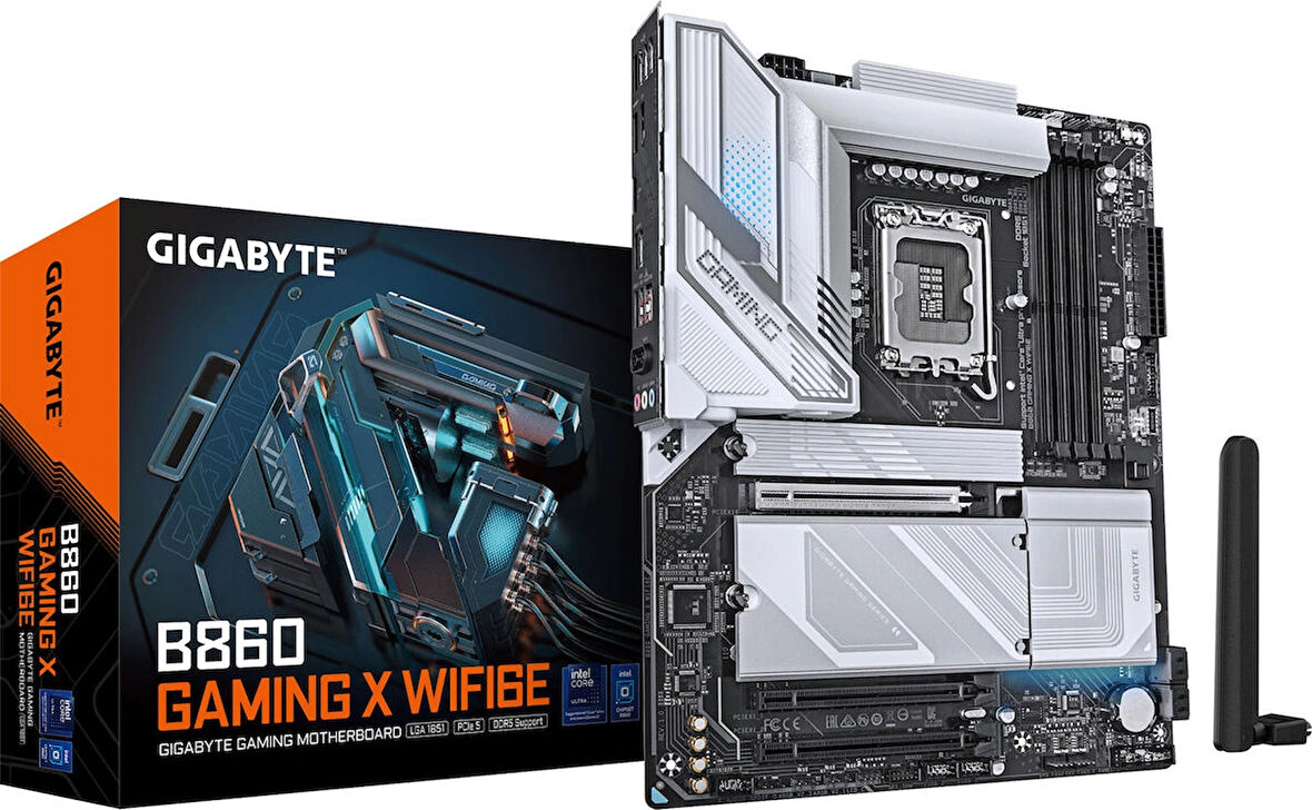 Gigabyte B860 Gaming X WiFi6E 9066MHz OC DDR5 Soket 1851 M.2 USB4 HDMI DP ATX Anakart