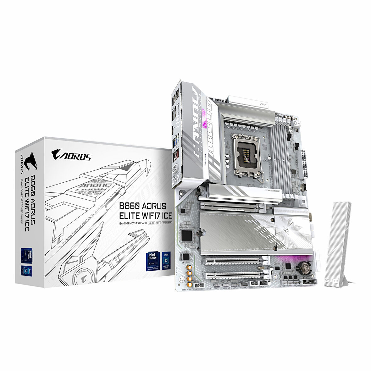 Gigabyte B860 Aorus Elite WiFi7 Ice DDR5 (9200MHz)OC M.2 HDMI/DP/USB-C PCIe 5.0 1851P ATX Anakart