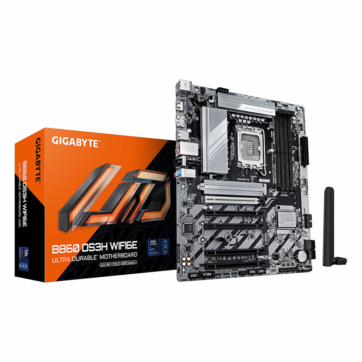 Gigabyte B860 DS3H WiFi6E DDR5 (9066MHz)OC M.2 HDMI/DP/USB-C PCIe 5.0 1851P ATX Anakart