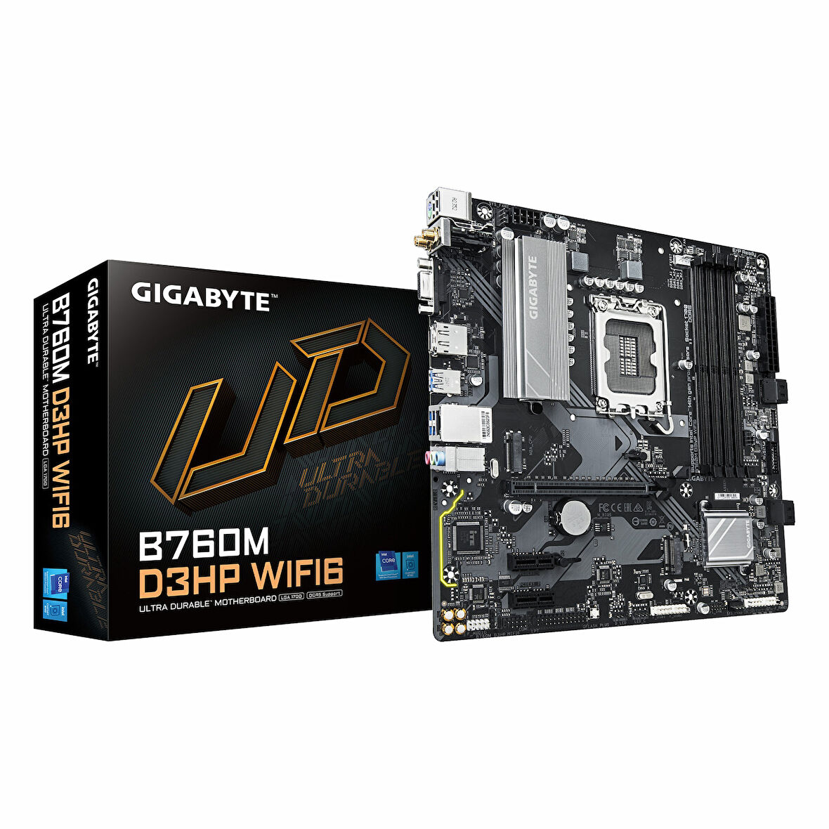 Gigabyte B760M D3HP WiFi6 DDR5 (5600MHz)OC M.2 VGA/HDMI/DP PCIe 4.0 1700P mATX Anakart