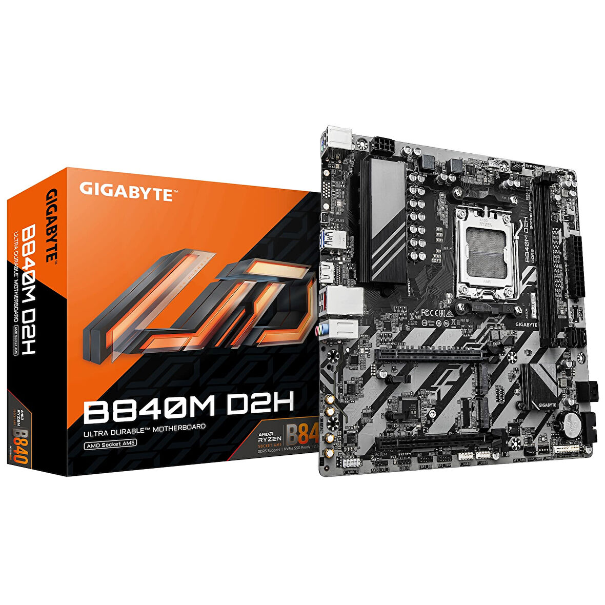 Gigabyte B840M D2H Soket AM5 DDR5 7600MHz (OC) mATX Gaming (Oyuncu) Anakart
