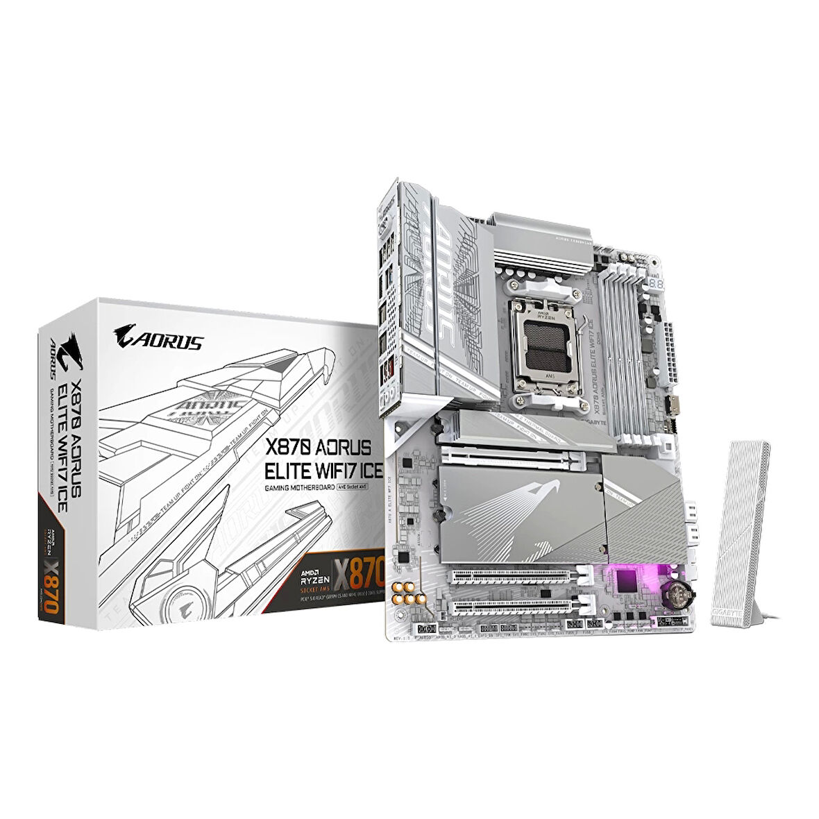 Gigabyte X870E AORUS ELITE WIFI7 ICE 8200MHz (OC) DDR5 M.2 AM5 ATX Anakart