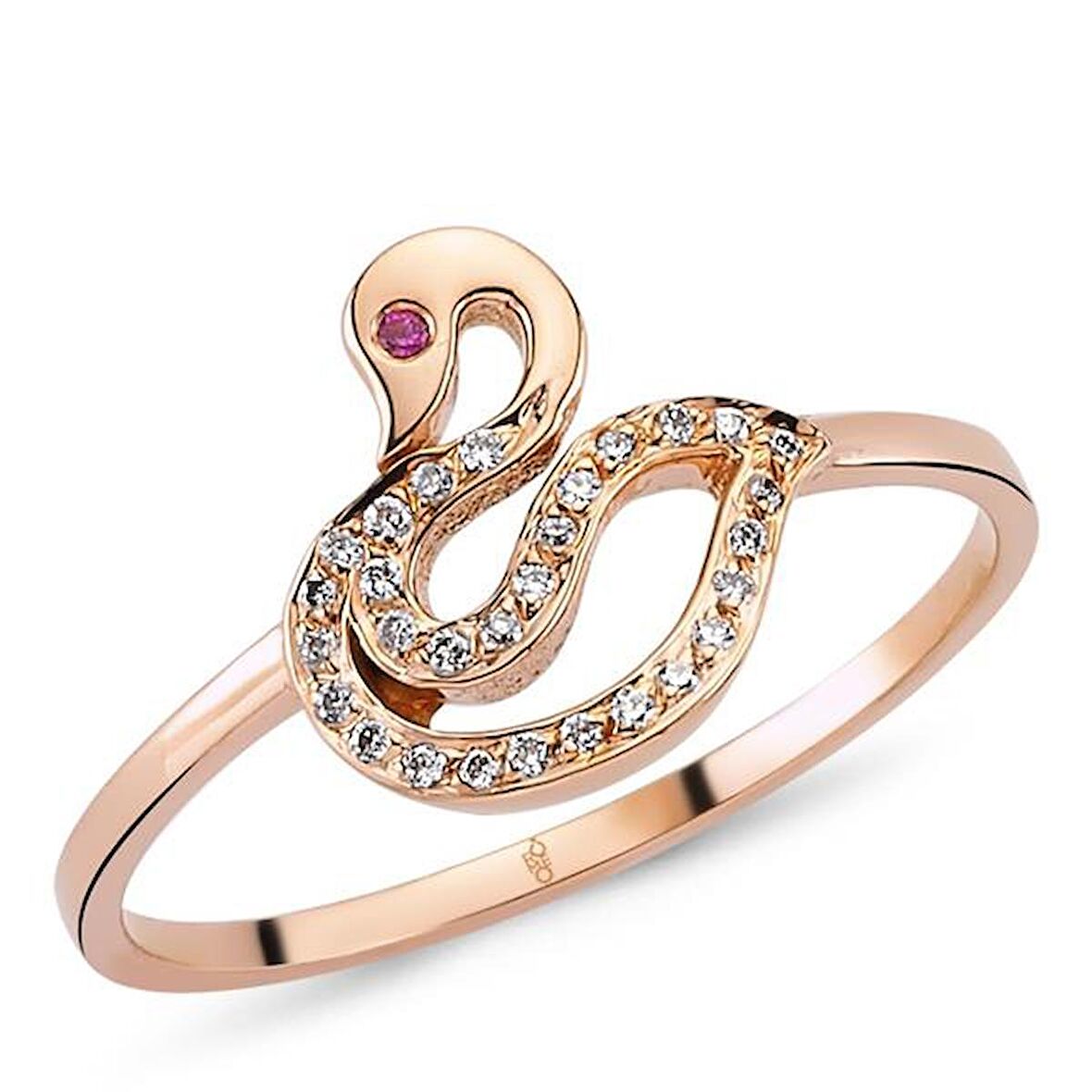 18 Ayar Altın Pırlanta Kuğu Yüzük 47197