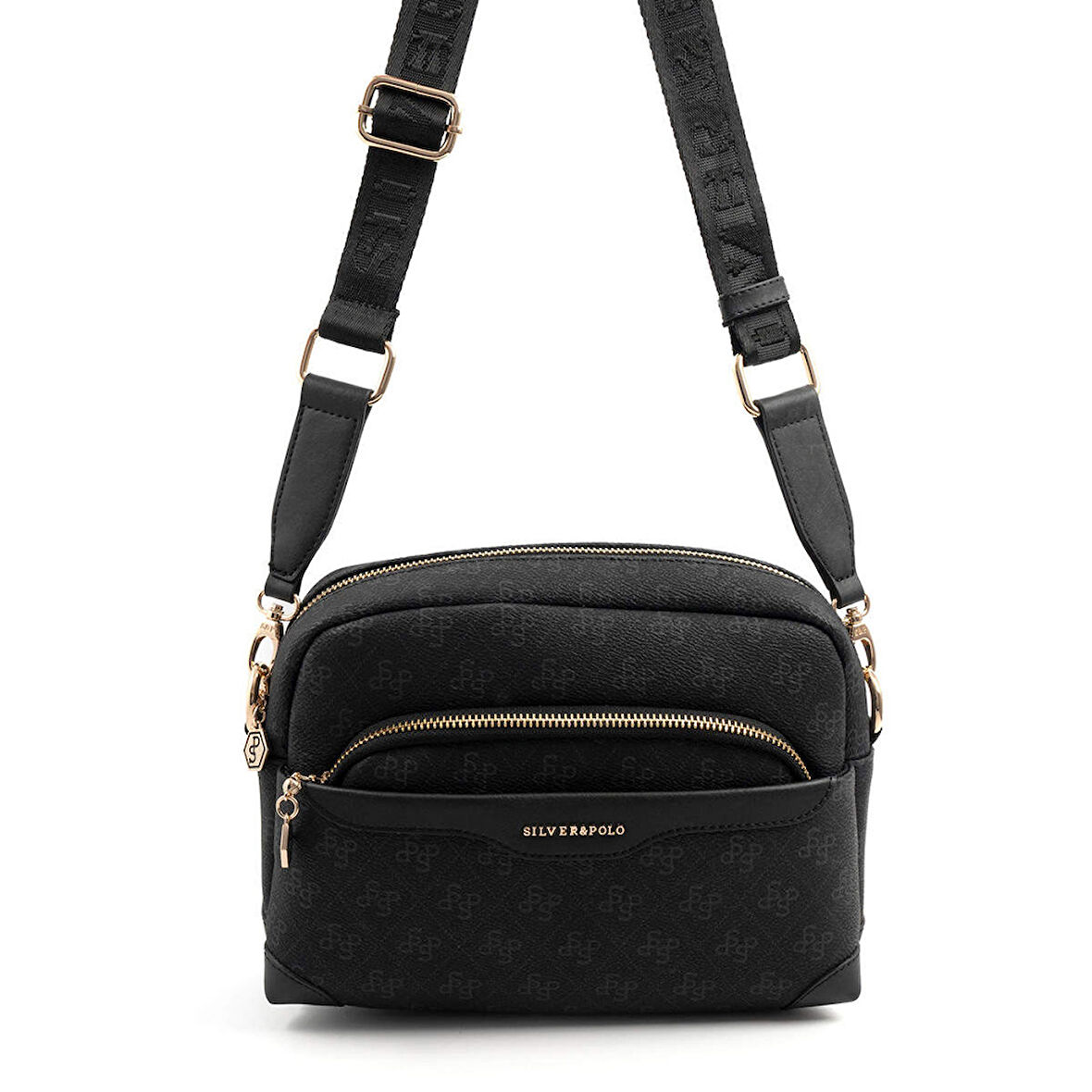 Silver Polo  Kadın Çapraz Çanta 1201-47240 SILVER POLO ÇAPRAZ Kadın ÇANTASI M178 SİYAH-MAT SİYAH