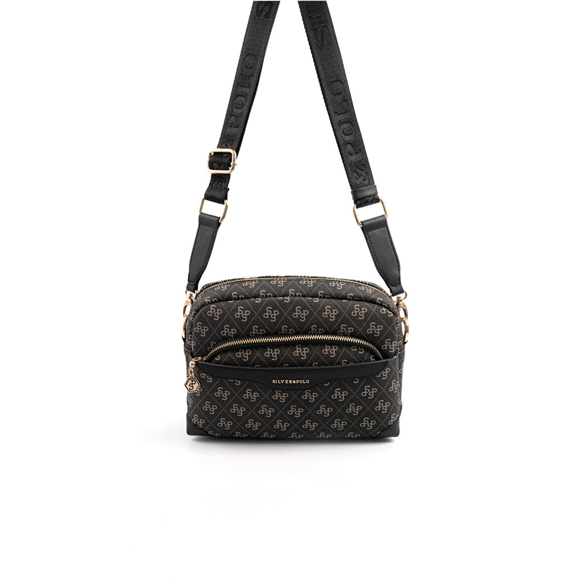 Silver Polo  Kadın Çapraz Çanta 1201-47241 SILVER POLO ÇAPRAZ Kadın ÇANTASI M178 FÜME-MAT SİYAH
