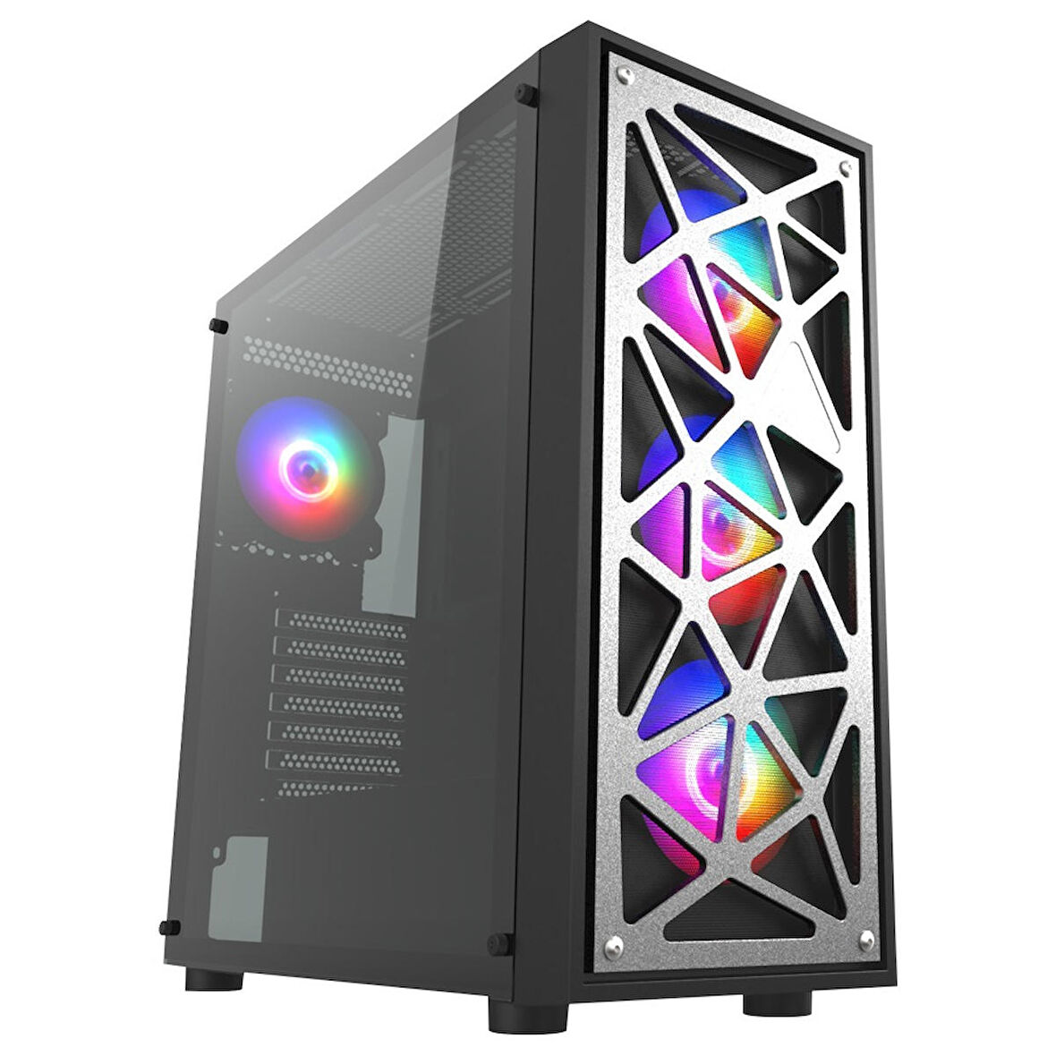 Vento VG12AL 850W 80+ Bronz Gen5 4x120mm RGB Fan Temperli Cam USB 3.0 Mesh E-ATX Mid-Tower Gaming (Oyuncu) Kasa 