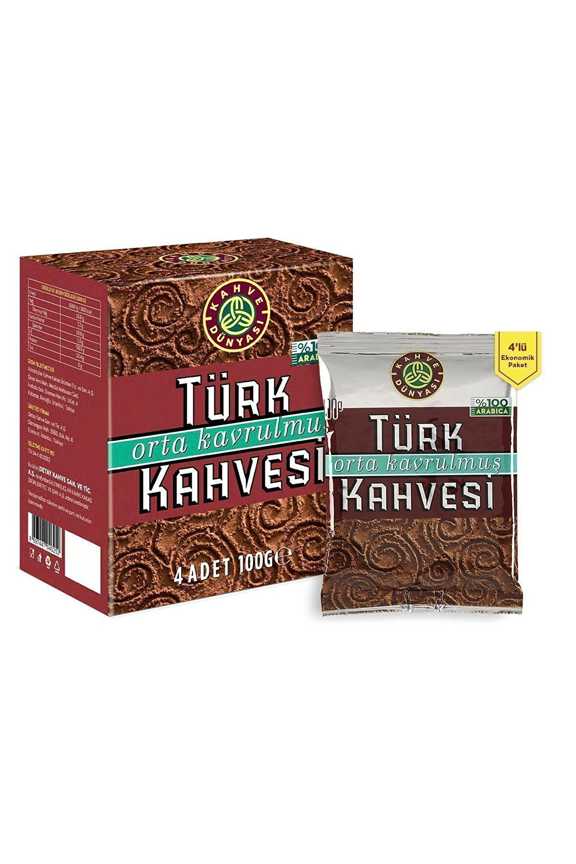 Kahve Dünyası Orta Kavrulmuş Türk Kahvesi 100 gr - 4 lü