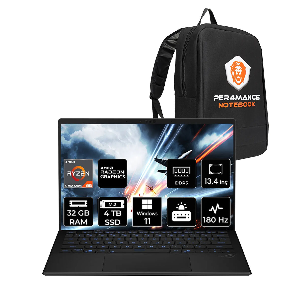 Asus ROG Flow Z13 Ryzen AI MAX+ 395 32GB 4TB SSD Radeon 8060S 180Hz 13.4'' QHD+ W11P Gaming & PER4