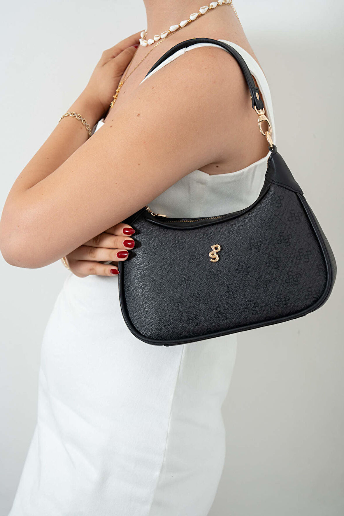 Silver Polo  Kadın Omuz Çantası 1180-47333 SILVER POLO Kadın ÇANTASI M178 SİYAH-MAT SİYAH