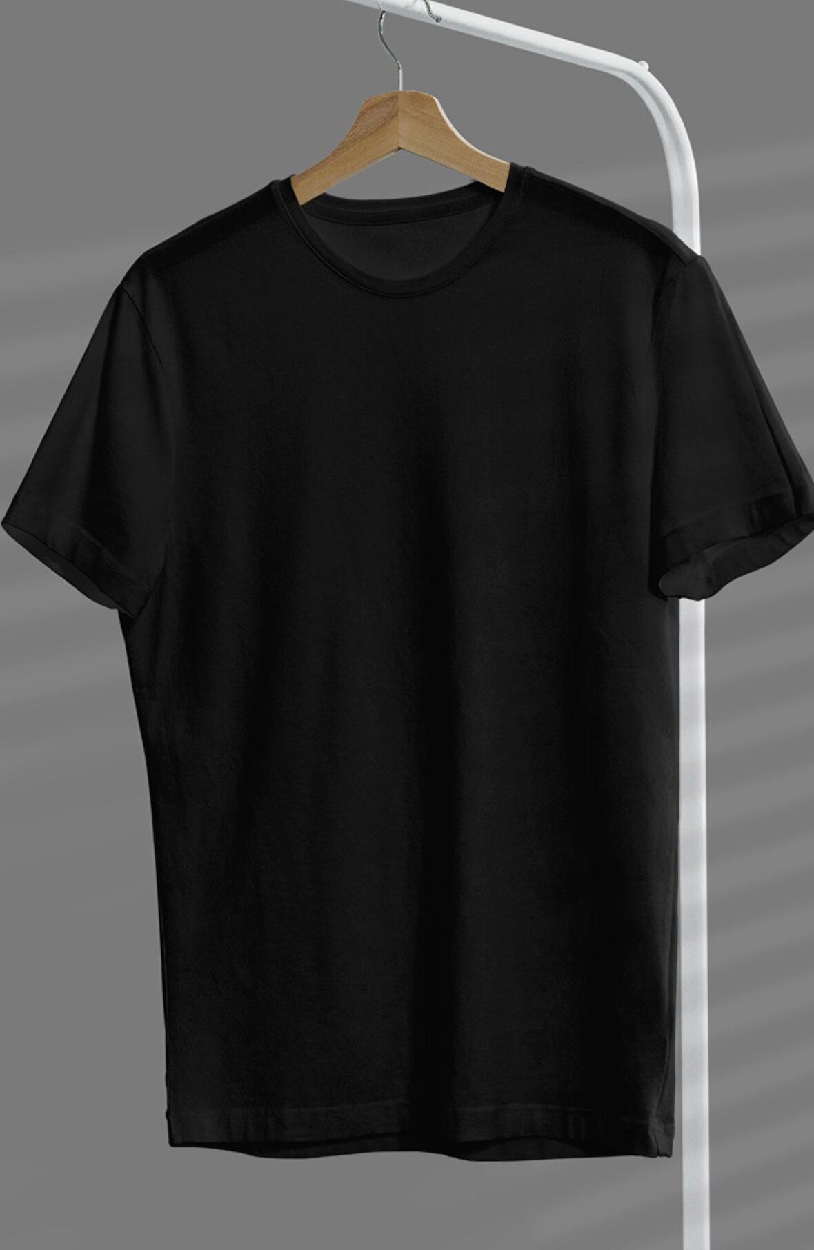 Unisex Oversize Basic Tshirt, Unisex Düz Baskısız Siyah Beyaz Tişört