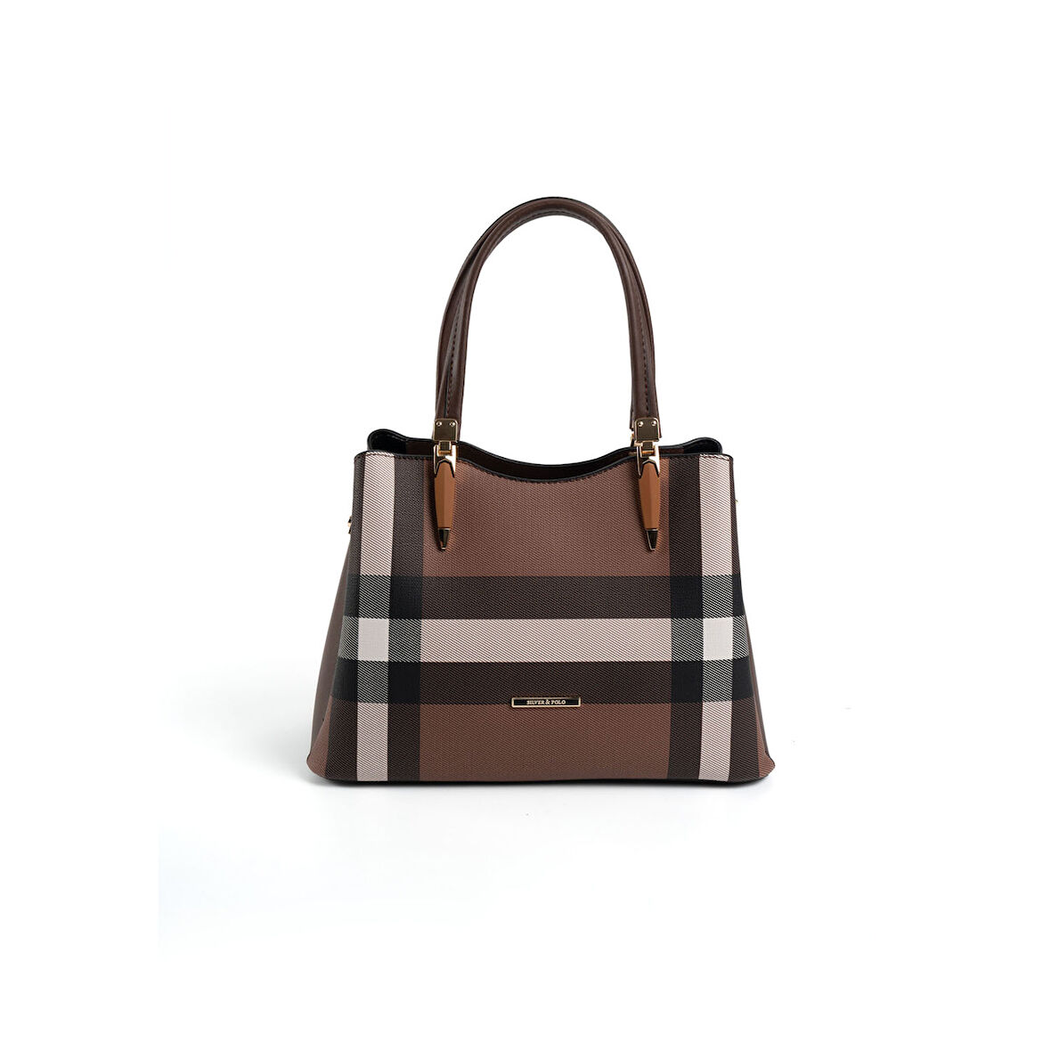 Silver Polo  Kadın Omuz Çantası 1205-47382 SILVER POLO Kadın ÇANTASI MK85 KOYU KAHVE-MAT KAHVE