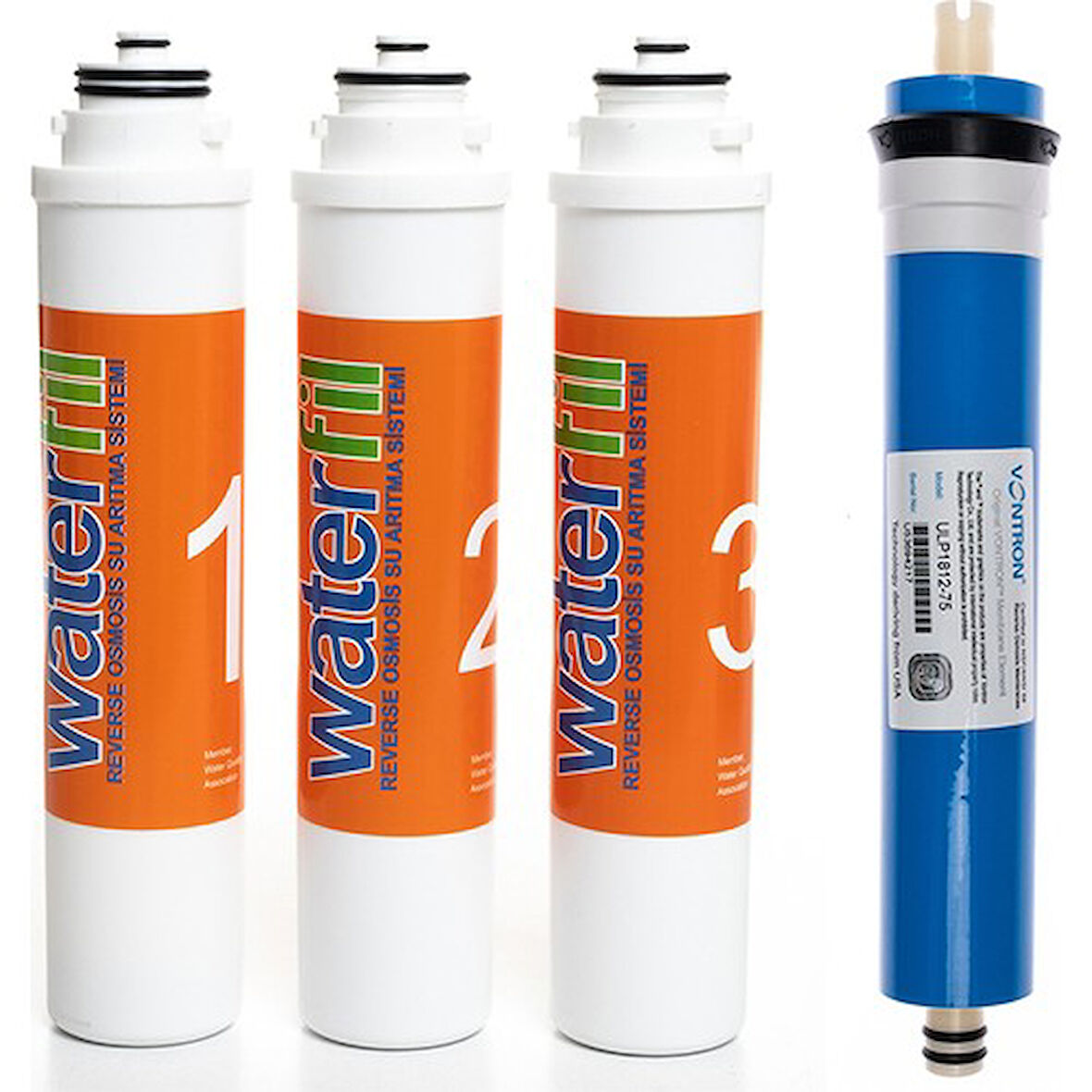 Sulook Waterlife Su Arıtma Cihazı Uyumlu Tak-Çevir 4'lü Filtre Seti, Vontron Membranlı